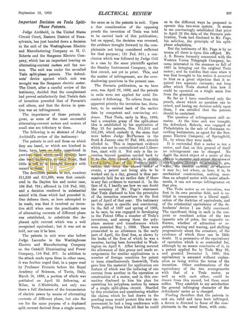 Preview of Important Decision on Tesla Split-Phase Patents article