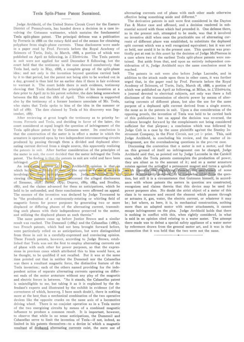 Preview of Tesla Split-Phase Patent Sustained article