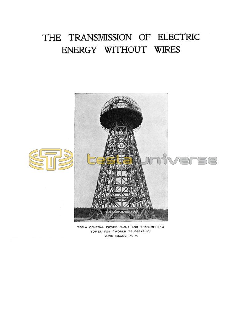 Preview of The Transmission of Electric Energy Without Wires article