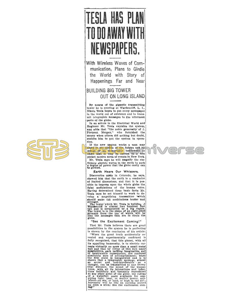 Preview of Tesla Has Plan to Do Away with Newspapers article