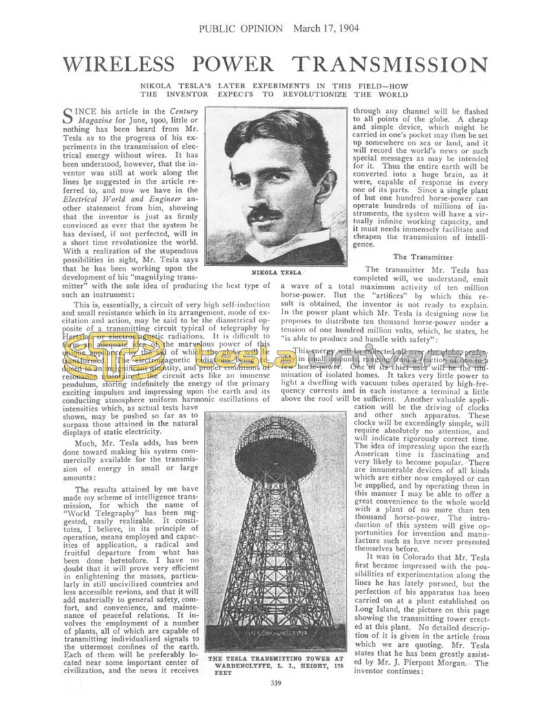 Preview of Wireless Power Transmission article