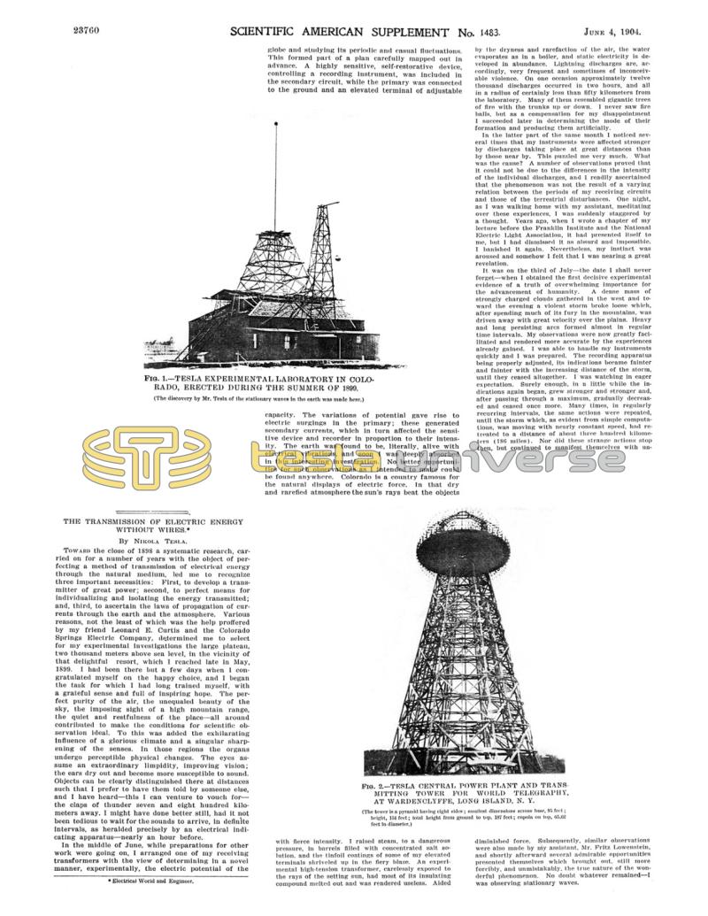 Preview of The Transmission of Electrical Energy Without Wires article