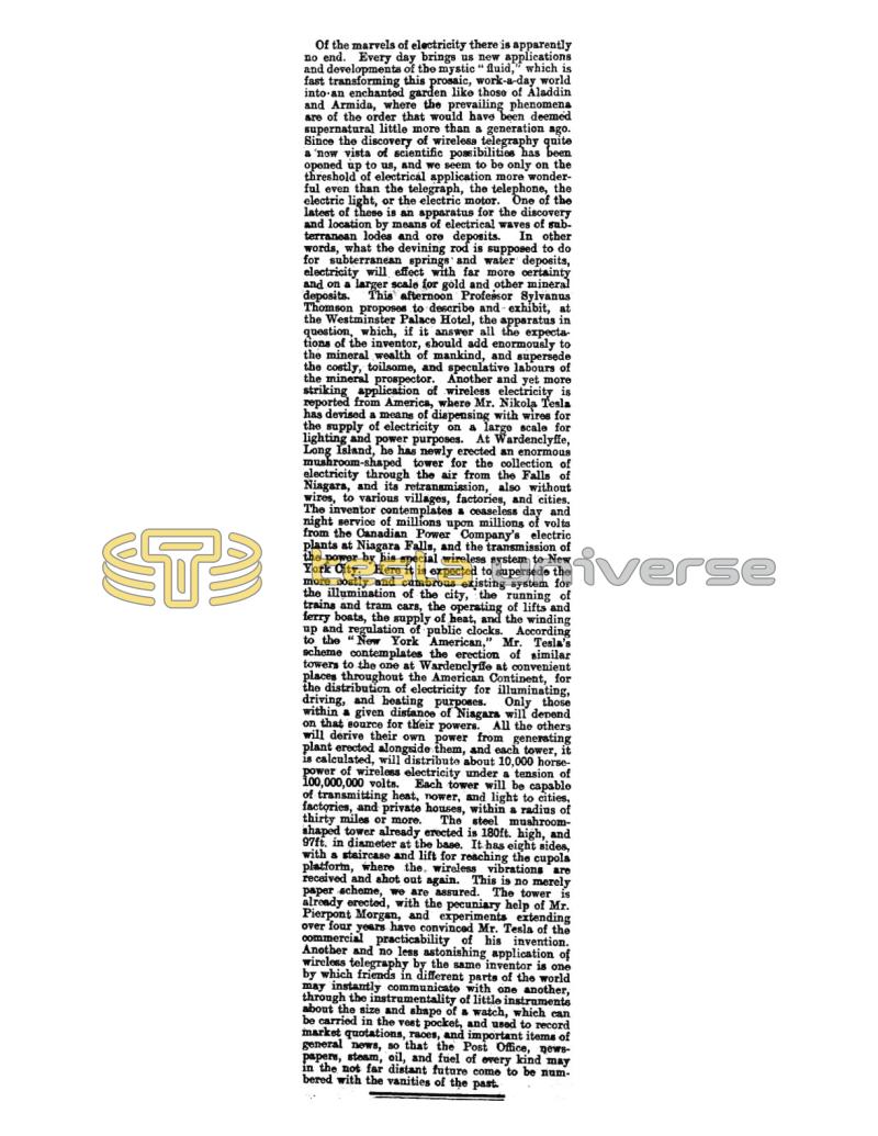 Preview of News of the Day - Tesla Tower Erected article