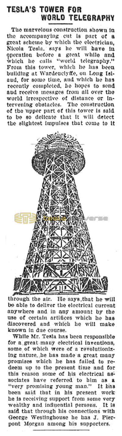Preview of Tesla's Tower for World Telegraphy article