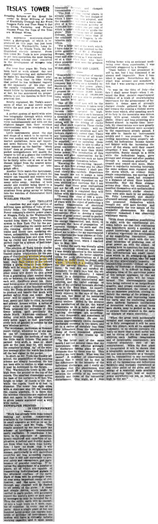 Preview of Tesla's Tower (reprint) article