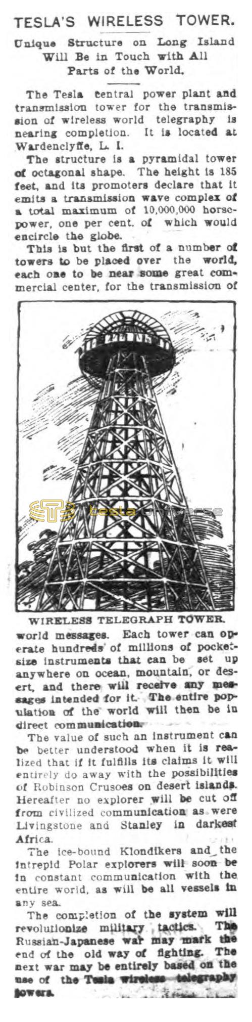 Preview of Tesla's Wireless Tower article