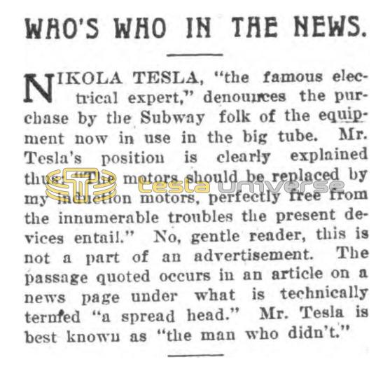 Preview of Who's Who in the News - Nikola Tesla article