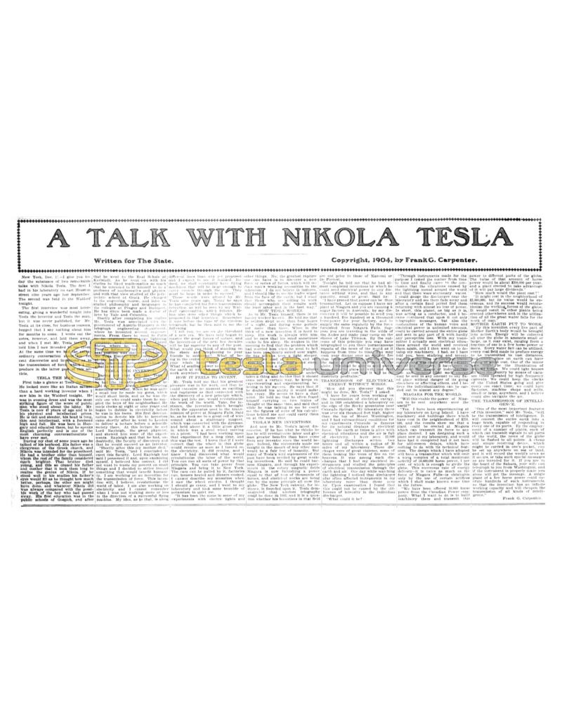 Preview of A Talk with Nikola Tesla article