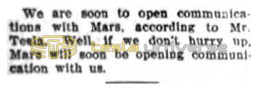 Preview of Soon to Open Communication with Mars, According to Tesla article