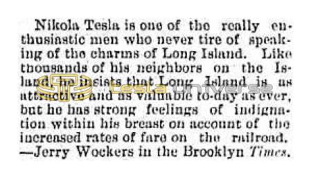 Preview of Nikola Tesla on Long Island Charm and Railroad Fare Rates article