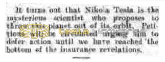 Preview of Nikola Tesla Proposes to Throw Planet Out of Orbit article