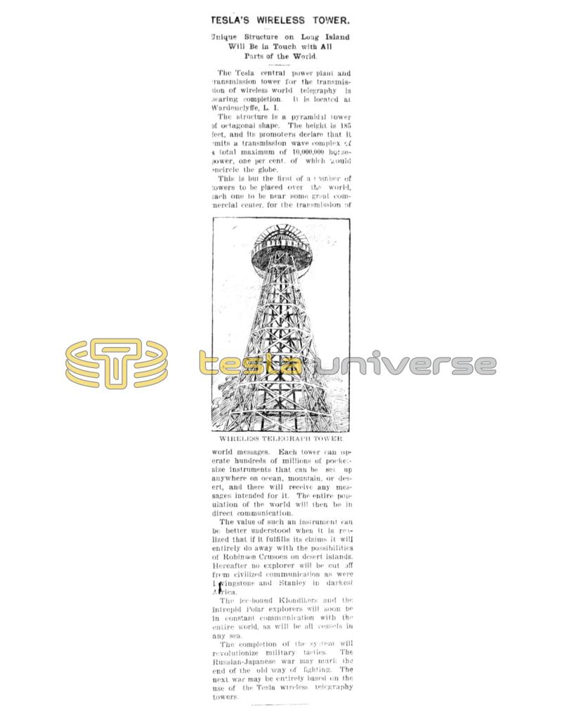 Preview of Tesla's Wireless Tower article