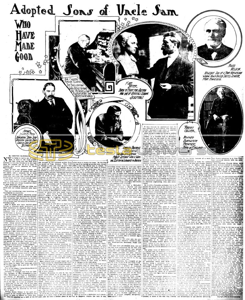 Preview of Adopted Sons of Uncle Sam Who Have Made Good article