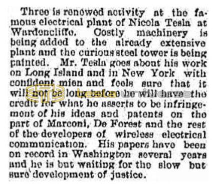 Preview of Renewed Activity at Wardenclyffe (reprint) article