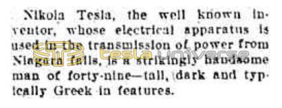 Preview of Nikola Tesla, Strikingly Handsome Man article