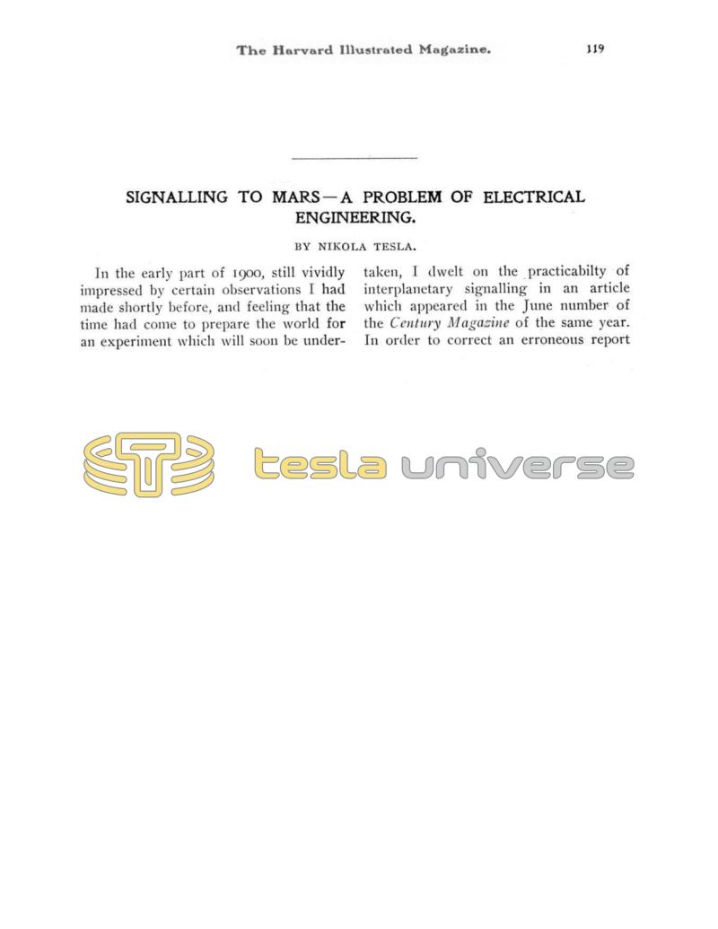 Preview of Signalling to Mars - A Problem of Electrical Engineering article