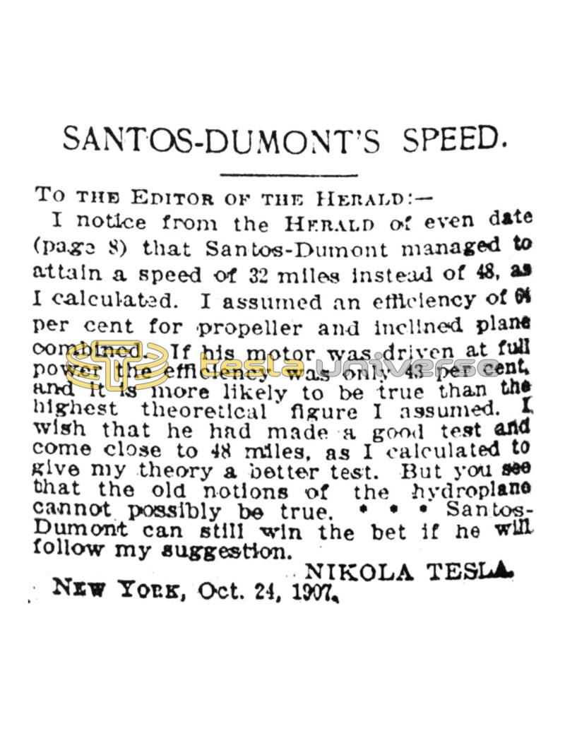 Preview of Santos-Dumont's Speed article