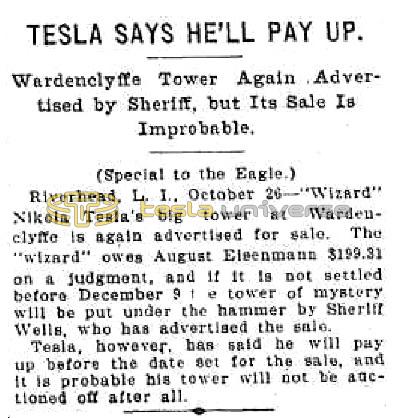 Preview of Tesla Says He'll Pay Up article