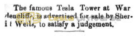 Preview of Tesla Tower for Sale article