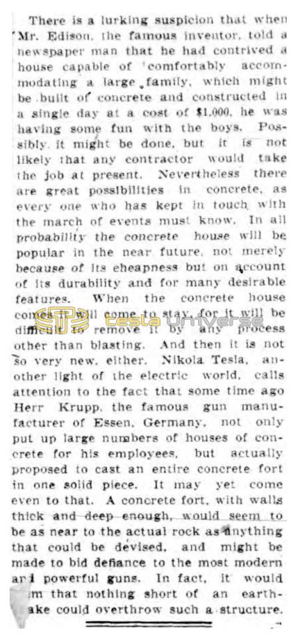 Preview of Edison and Tesla on Concrete Houses article