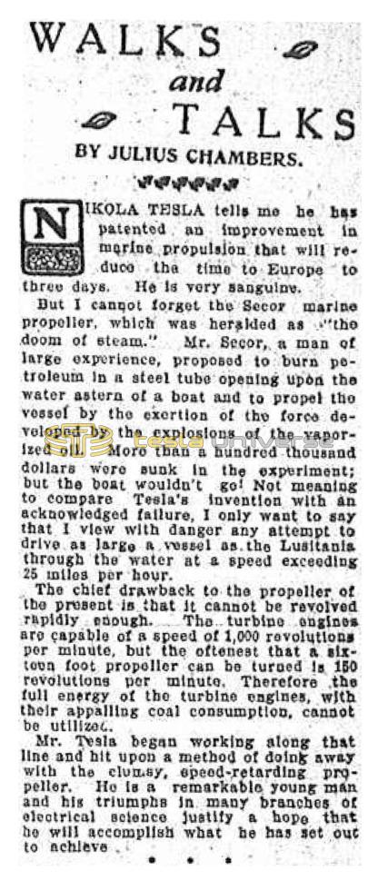 Preview of Walks and Talks - Nikola Tesla article