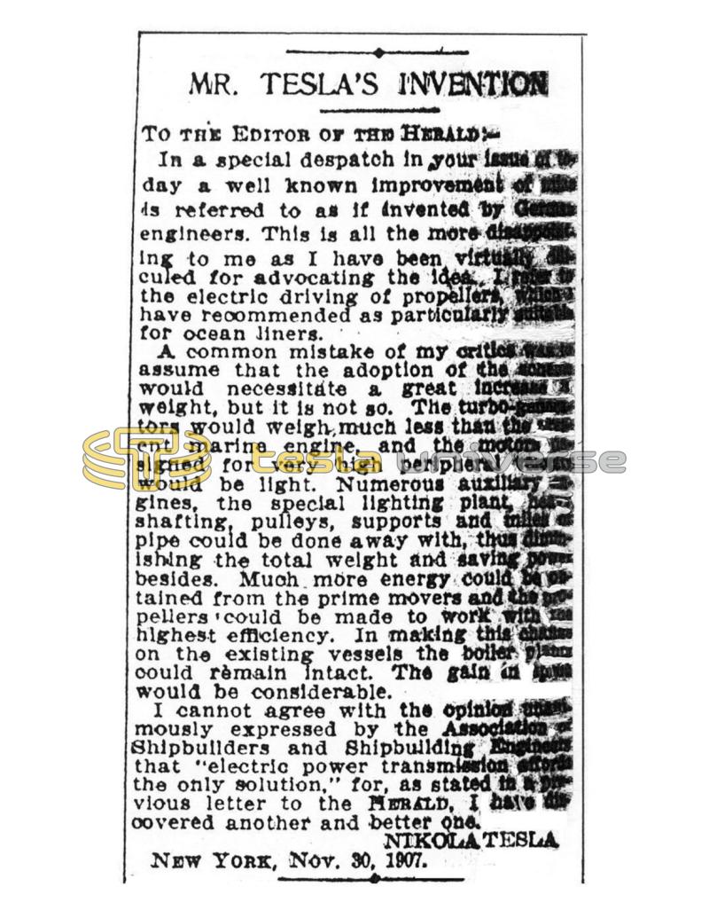 Preview of Mr. Tesla's Invention article