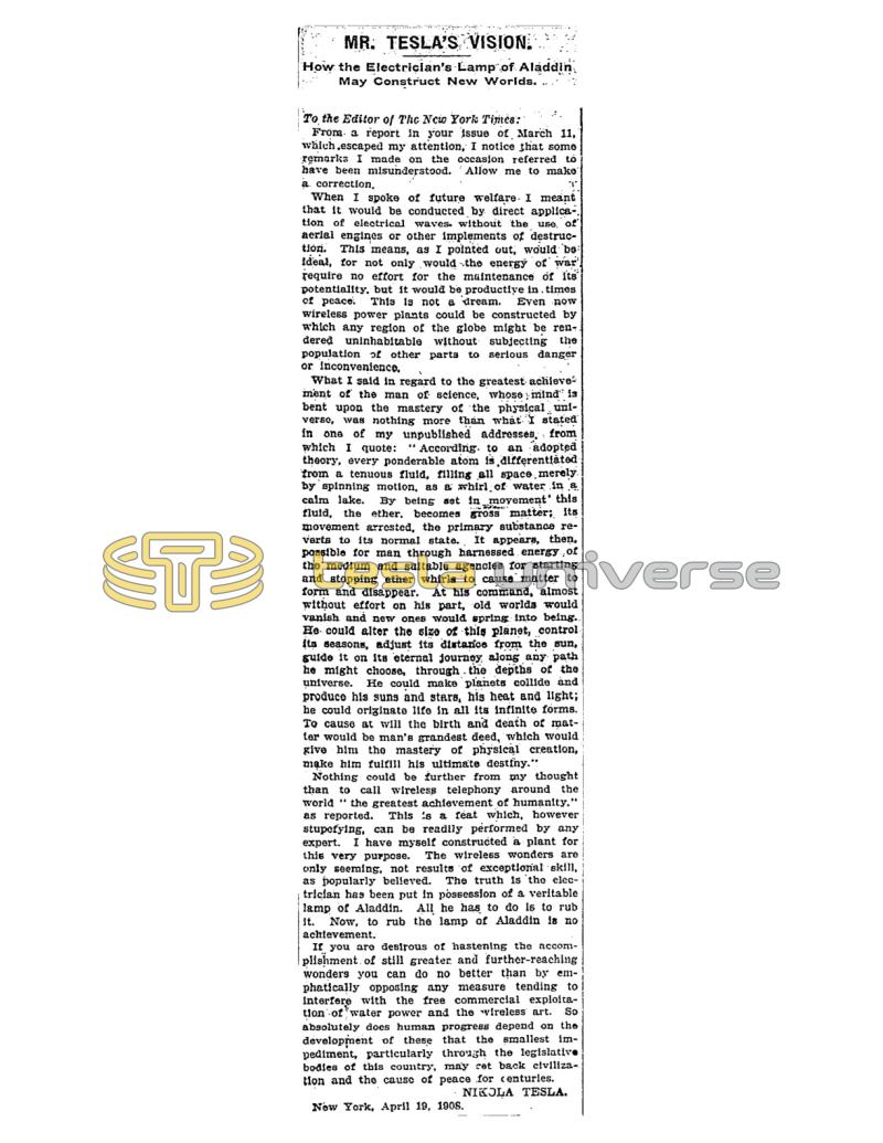 Preview of Mr. Tesla's Vision article