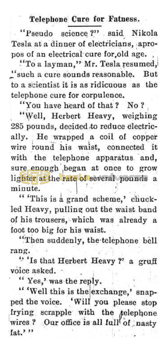 Preview of Telephone Cure for Fatness article