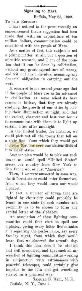 Preview of Signaling to Mars (Letter to Editor) article