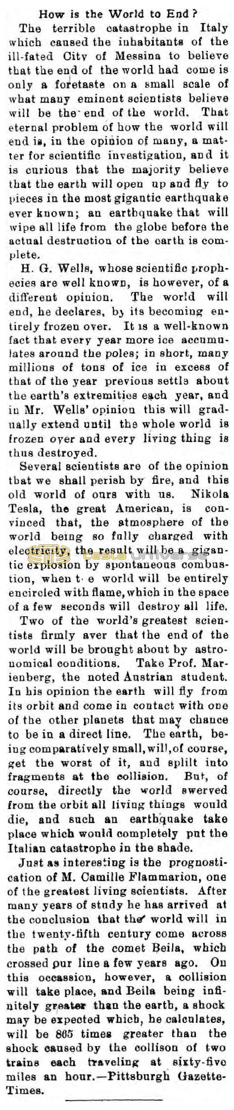 Preview of How is the World to End? article