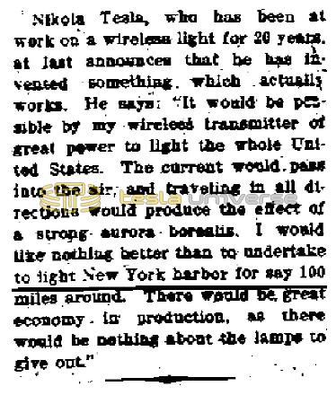 Preview of Nikola Tesla to Light the Whole United States article