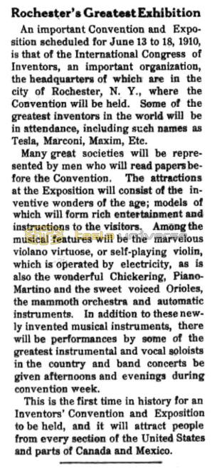 Preview of Rochester's Greatest Exhibition article