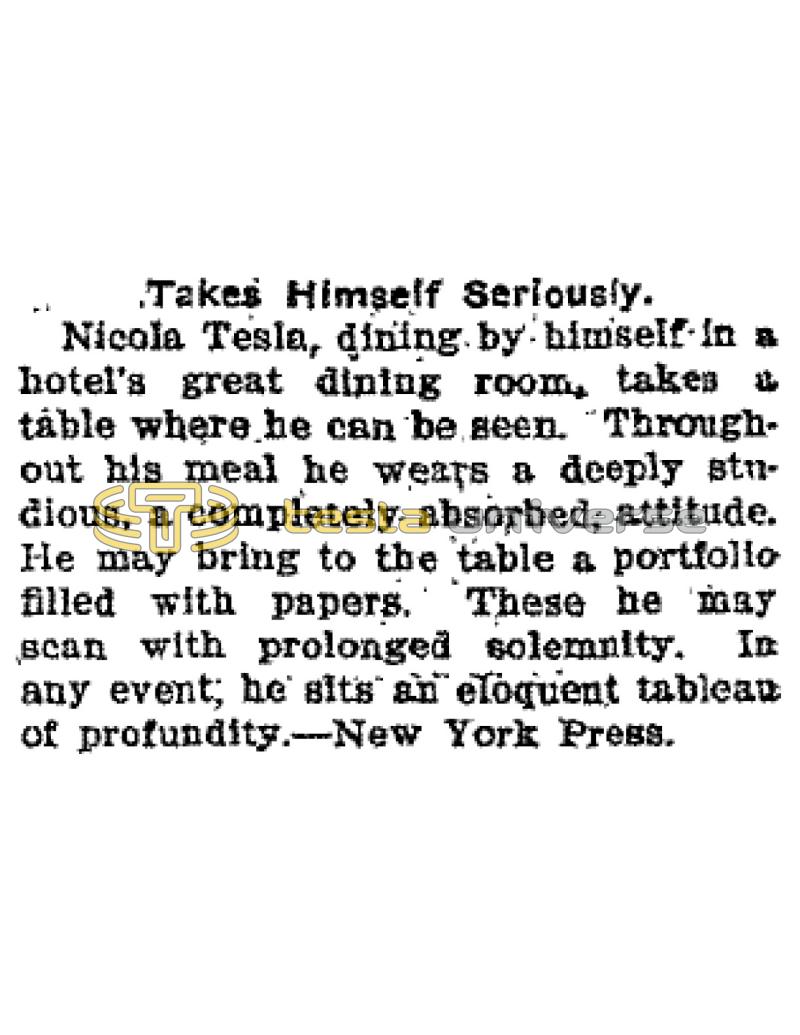 Preview of Nikola Tesla's Dining Habits article