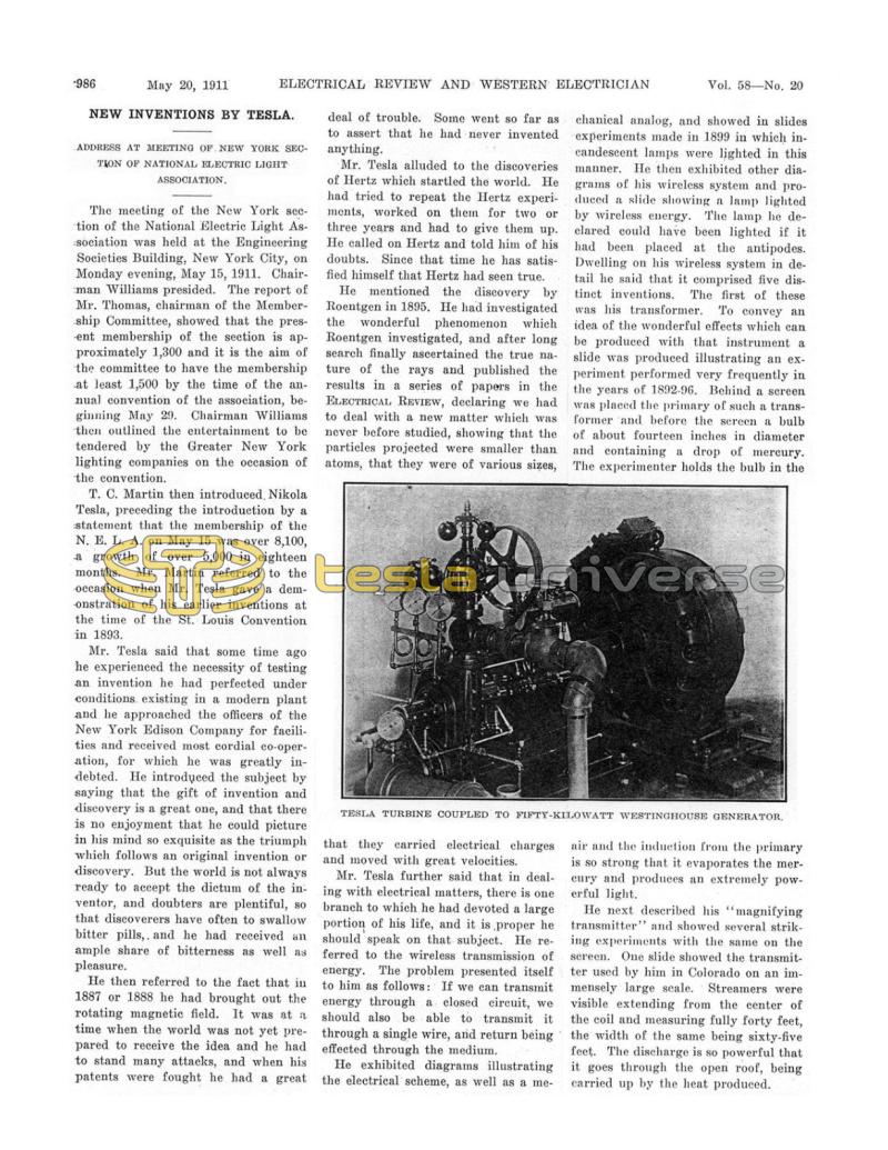 Preview of New Inventions By Tesla article