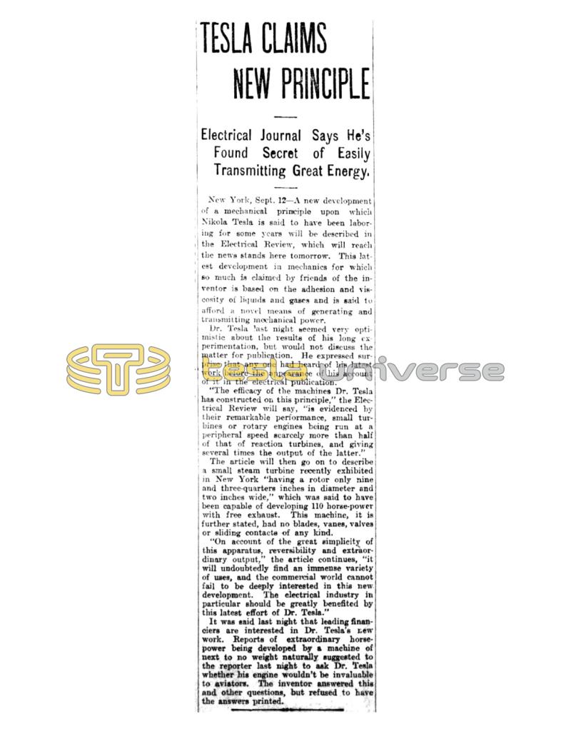 Preview of Tesla Claims New Principle article