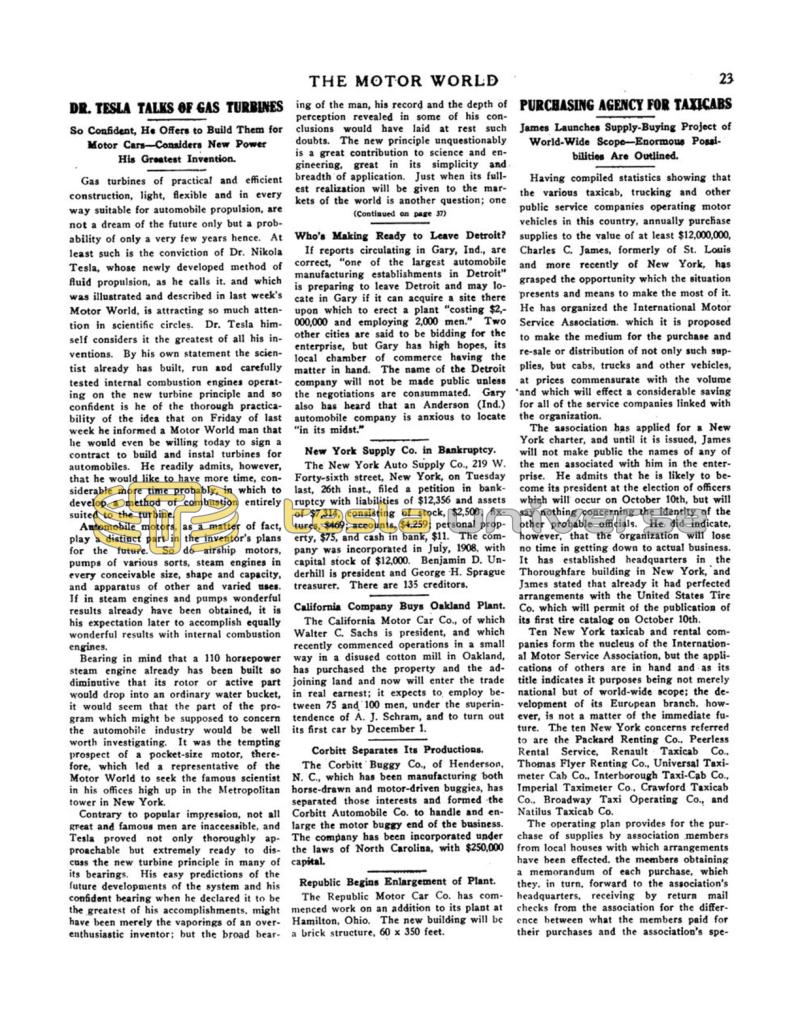 Preview of Dr. Tesla Talks of Gas Turbines article