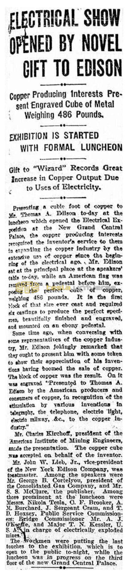 Preview of Electrical Show Opened by Novel Gift to Edison article