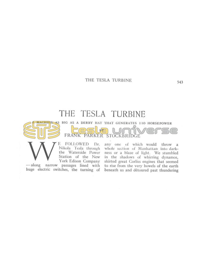 Preview of The Tesla Turbine article