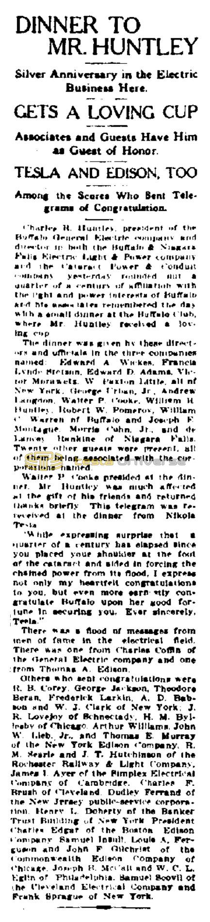 Preview of Dinner to Mr. Huntley article