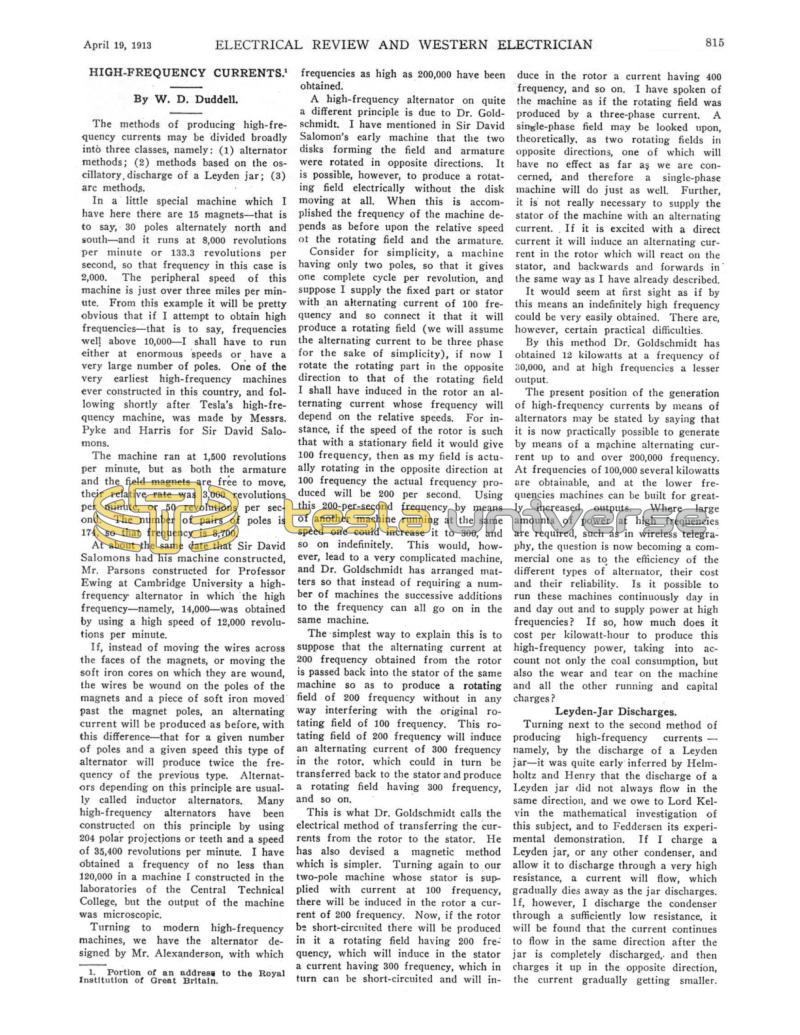 Preview of High-Frequency Currents article