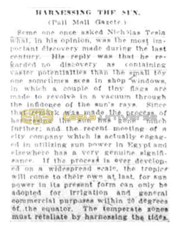 Preview of Harnessing the Sun article