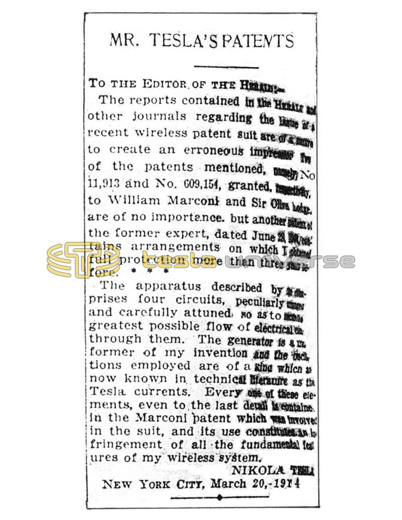 Preview of Mr. Tesla's Patents article