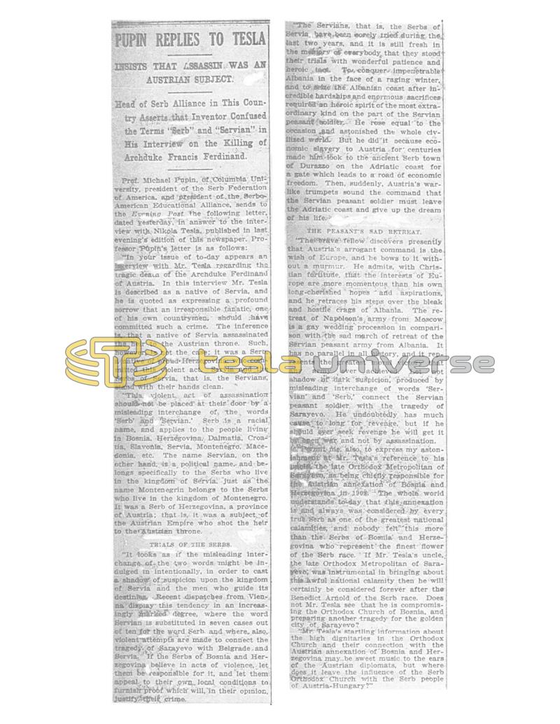 Preview of Pupin Replies to Tesla article