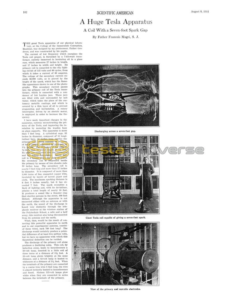 Preview of A Huge Tesla Apparatus article