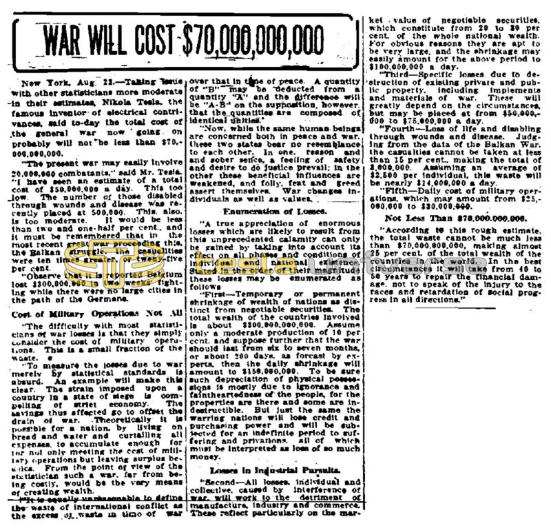Preview of War Will Cost $70,000,000,000 article