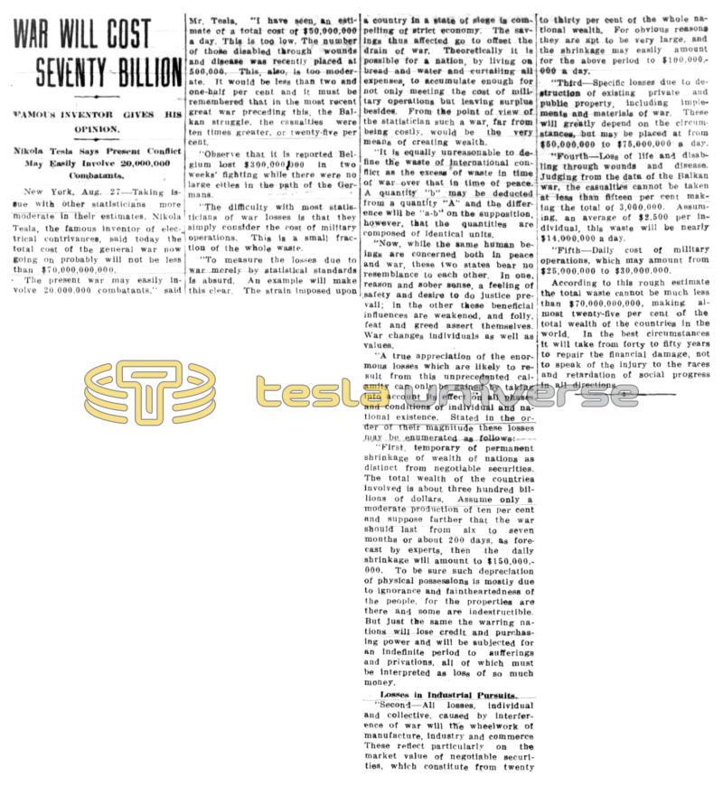 Preview of War Will Cost Seventy Billion article