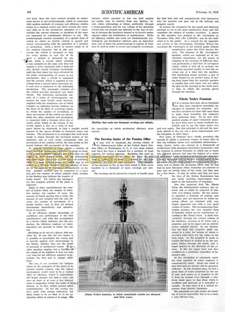 Preview of Nikola Tesla's Fountain article