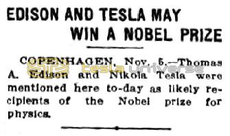 Preview of Edison and Tesla May Win a Nobel Prize article