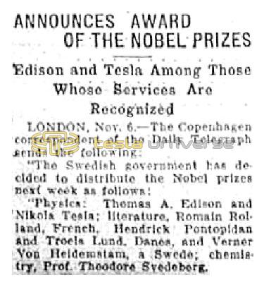 Preview of Announces Award of the Nobel Prizes article