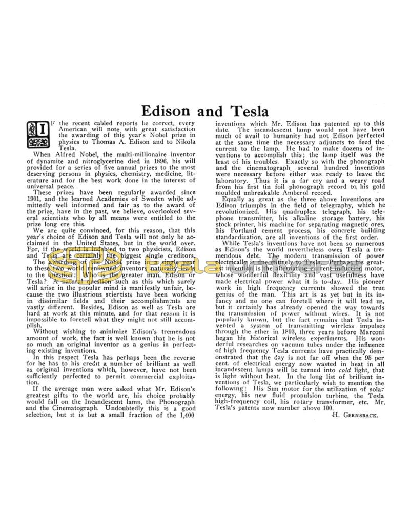 Preview of Edison and Tesla article